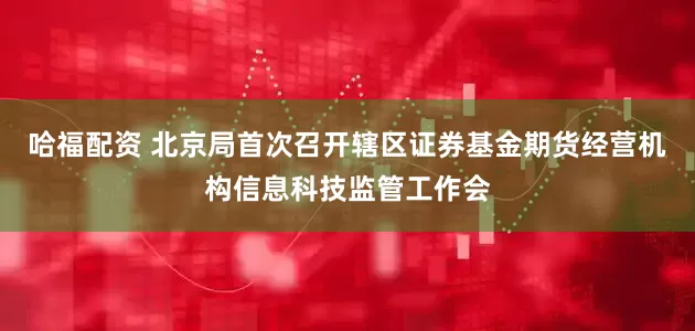 哈福配资 北京局首次召开辖区证券基金期货经营机构信息科技监管工作会