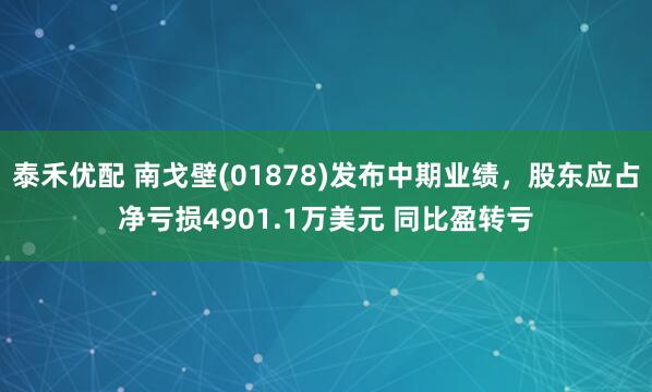 泰禾优配 南戈壁(01878)发布中期业绩，股东应占净亏损4901.1万美元 同比盈转亏