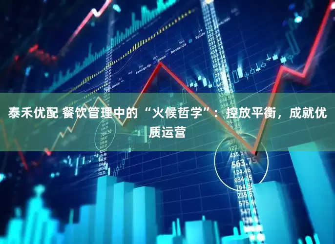 泰禾优配 餐饮管理中的 “火候哲学”：控放平衡，成就优质运营